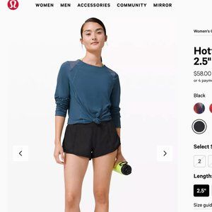 Lululemon Hotty Hot Short II 2.5"